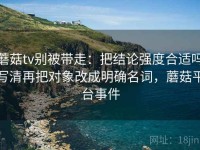蘑菇tv别被带走：把结论强度合适吗写清再把对象改成明确名词，蘑菇平台事件