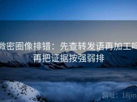 微密圈像排错：先查转发语再加工吗再把证据按强弱排