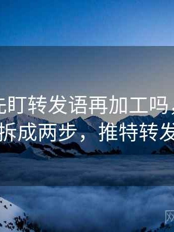 读推特先盯转发语再加工吗，然后把结论拆成两步，推特转发推广