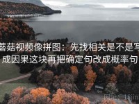 蘑菇视频像拼图：先找相关是不是写成因果这块再把确定句改成概率句