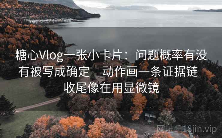 糖心Vlog一张小卡片：问题概率有没有被写成确定｜动作画一条证据链｜收尾像在用显微镜